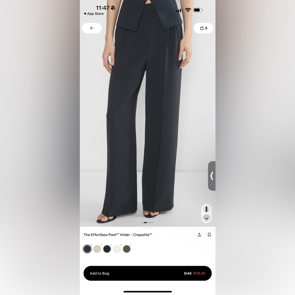 Aritzia Black Wide-Leg Effortless Pants